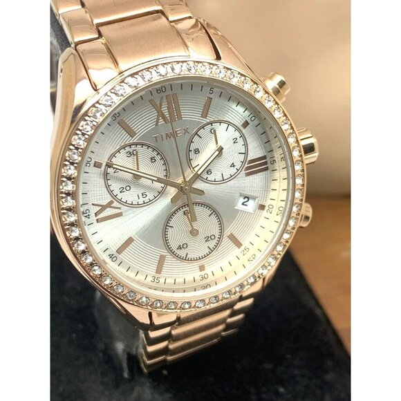 Timex Women's Watch TW2V57900 Quartz Chronograph Silver Dial Rose Gold 3… - Picture 13 of 14